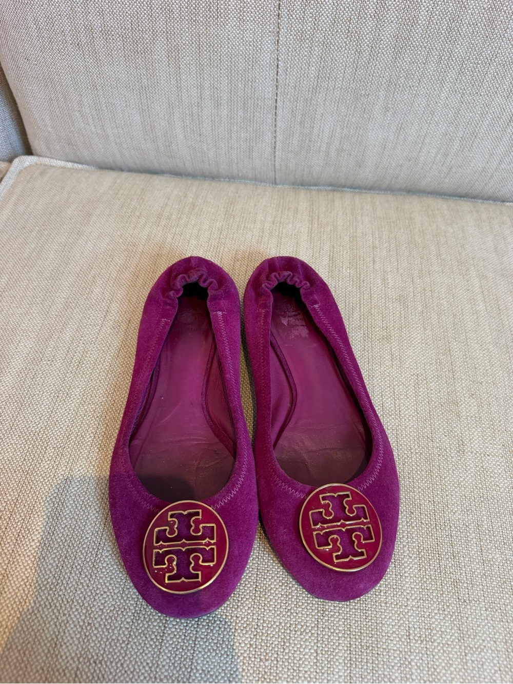 Tory Burch Women's Purple Suede Ballet Flats in size 8.5/9